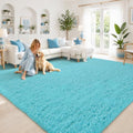 6x9 Teal Blue Shag Area Rug for Living Room (Teal Blue / 6' x 9' (Rectangular))