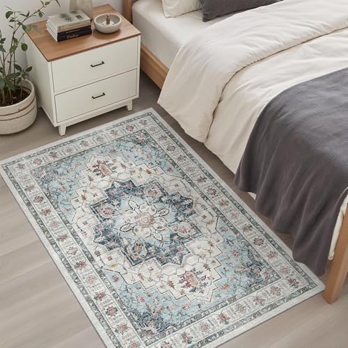 Washable Entry Rug 3x4 Area Rugs for Entryway Kitchen (Blue / 3' x 4' (Rectangular))