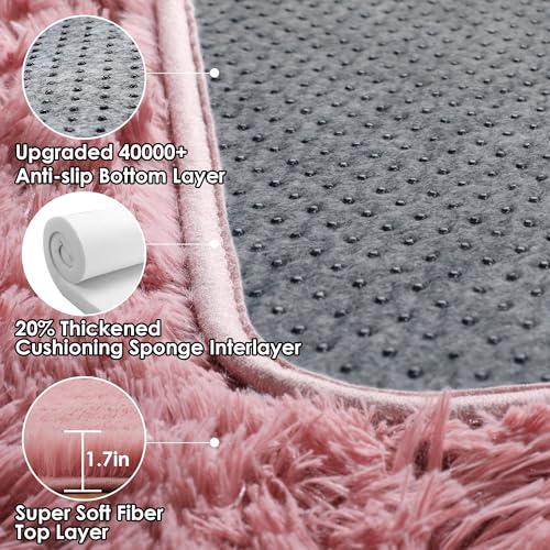 Blush Rugs for Living Room Bedroom (Blush / 5' x 8' (Rectangular))