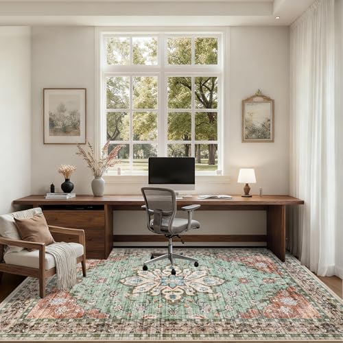 6x9 Area Rugs Living Room (Brown Green / 6' x 9' (Rectangular))