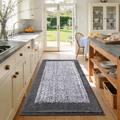 48x32 Large Bathroom Rugs Non Slip Washable (A-grey / 2'8" x 4' (Rectangular))