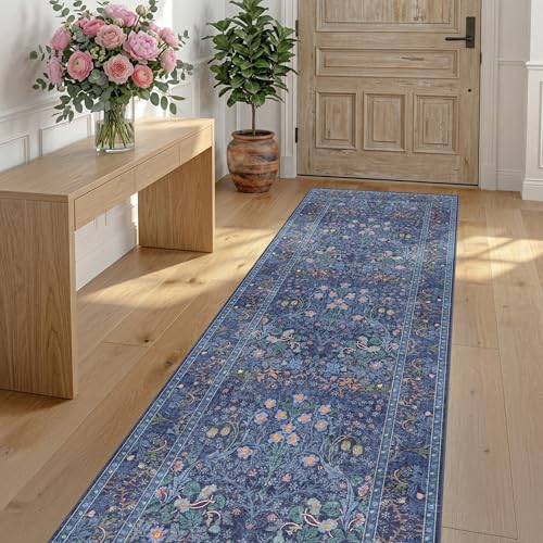 Non Slip 2x6 Dark Blue Kitchen Runner Rug (Dark Blue / 2' x 6' (Runner))