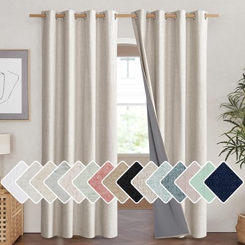 Brich Vintage Open Linen Weave Flax Thermal Curtains (52"W x 90"L (Pack of 2) / Brich)
