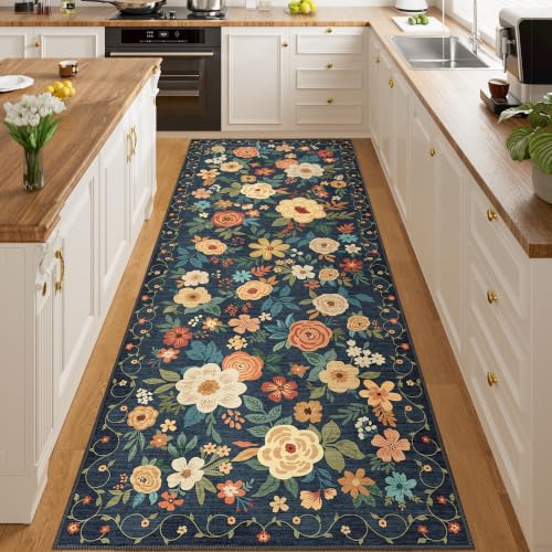 3x8 Kitchen Runner Rug (Navy Blue / 3' x 8' (Rectangular))