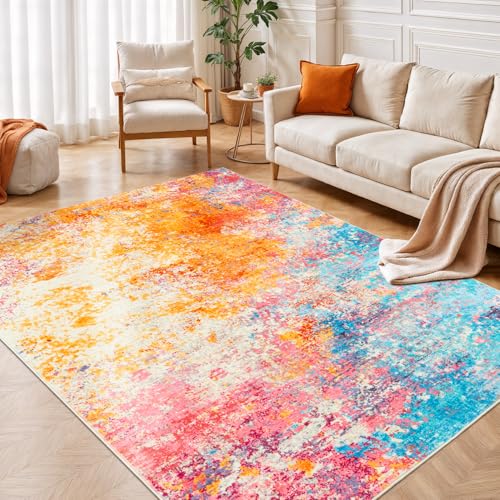 5x7 Area Rugs for Living Room (02-rainbow / 5' x 7' (Rectangular))