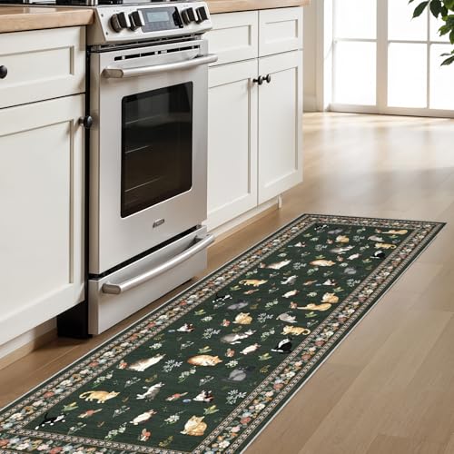 2'6"x8 Washable Kitchen Runner Rug (Sage Green / 2'6" x 8' (Runner))