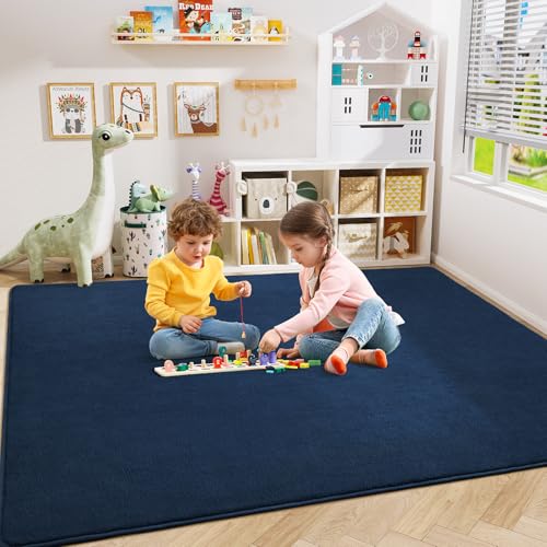 Navy Blue Area Rugs for Bedroom Living Room (4' x 6' (Rectangular) / Navy Blue)