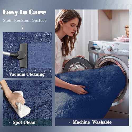 5x7 Area Rug for Living Room (Navy Blue / 5' x 7' (Rectangular))