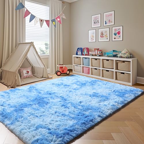 Area Rugs for Boys Bedroom Living Room (Sky Blue / 4' x 6' (Rectangular))