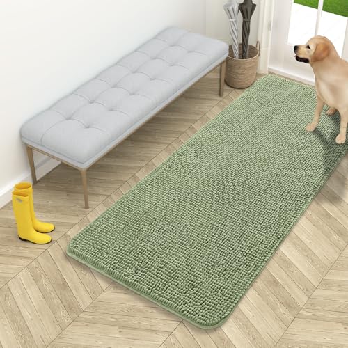 Dog Door Mat for Muddy Paws 54x24 (Sage Green / 54" X 24")