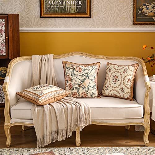 Vintage Linen Throw Pillow Cover (18" x 18" (Pack of 2) / Parkerestate C)