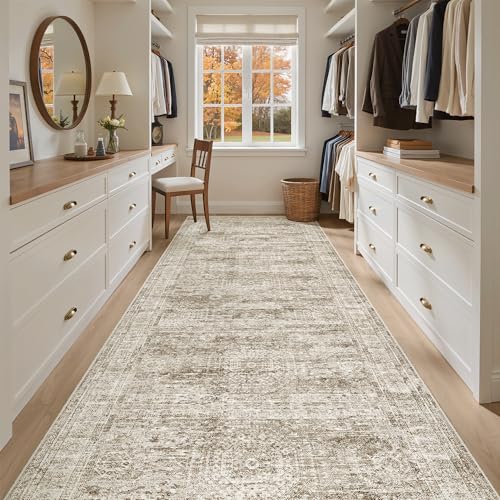 Washable 4x12 Hallway Runner Rug Non (Brown / 4' x 12' (Runner))