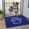 Dog Door Mat for Muddy Paws (24"X16" / Navy Blue and White)