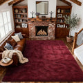 8x10 Ft Extra Large Shag Rugs for Living Room (Ad Burgundy / 8' X 10' (Rectangular))