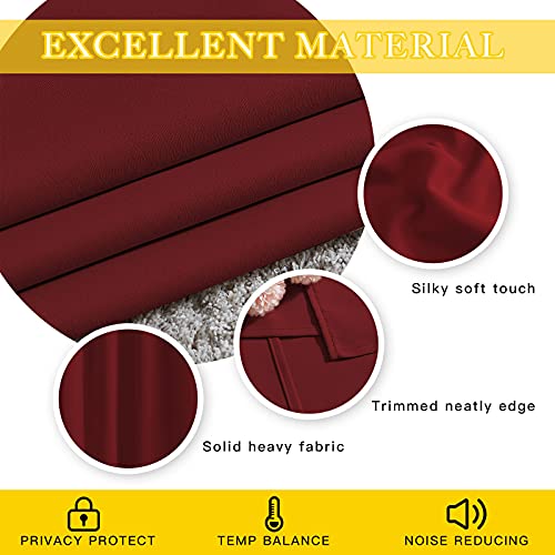 Glass Door Curtains for Window (Burgundy Red / 80"W x 84"L (Pack of 1))