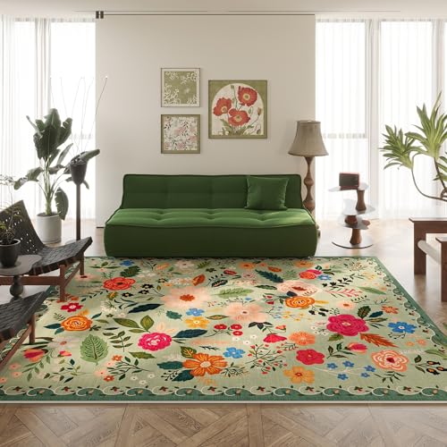 Area Rug 9x12 Washable (Green / 9' x 12' (Rectangular))