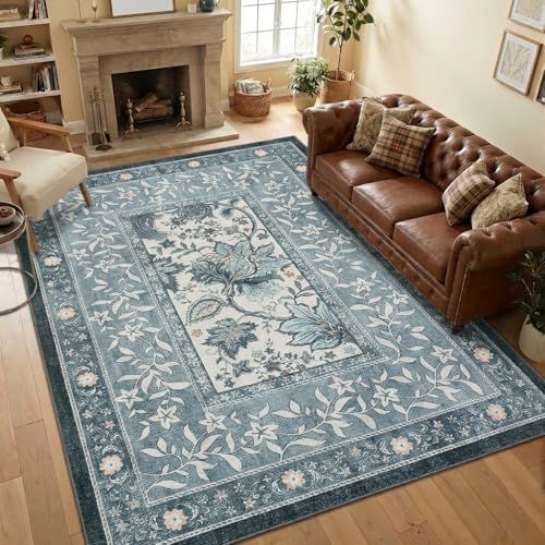 Area Rug (Oriental Misty Blue / 7' x 10' (Rectangular))