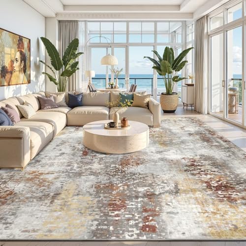 Washable 7x10 Area Rug with Non (Taupe Grey Brown / 7' x 10' (Rectangular))
