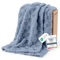 Blue Checkered Fleece Throw Blanket for Home Decor Gifts (02 Ashley Blue / Throw (50" X 60"))