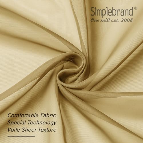 Gold Sheer Curtains 84 Inches Long 2 Panels (Gold / 42"W x 84"L (Pack of 2))