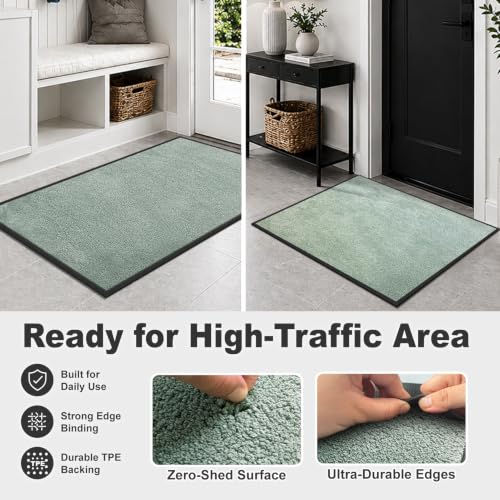 Super Absorbent Front Door Mat (Sage Green / 2' x 3' (Rectangular))