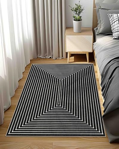 3x5 Washable Rug Modern Carpet for Entryway Bedroom (Indigo Black / 3' x 5' (Rectangular))