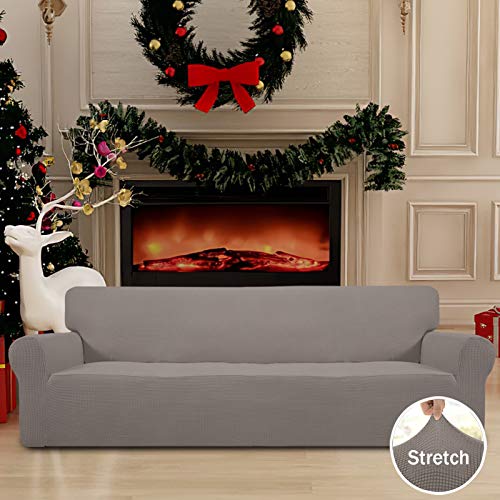 Stretch 4 Seater Oversized Sofa Couch Cover Taupe (XX-Large Sofa / Taupe)
