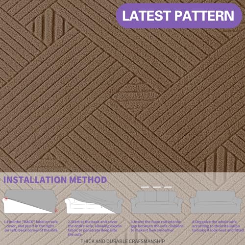 Super Stretch Sofa Cover (- Light Coffee / Large (72"-92"))
