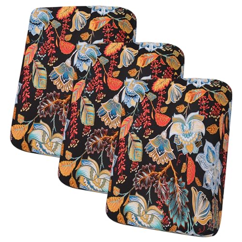 Printed Couch Cushion Covers (Black & Orange / Seat Cover 3 Pack)