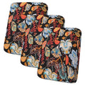 Printed Couch Cushion Covers (Black & Orange / Seat Cover 3 Pack)