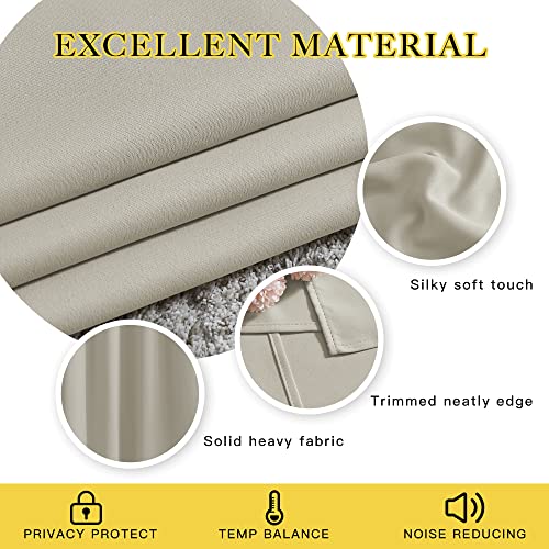 Blackout Kitchen Curtains 45 inch Length (Natural / 52"W x 45"L (Pack of 2))