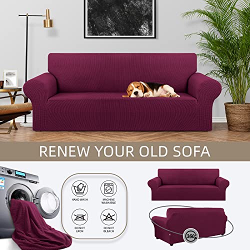 Stretch Couch Covers for Sofa (Wine / Large)