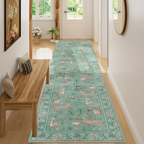 2x10 Kitchen Runner Rug (Teal (Animal) / 2' x 10' (Rectangular))
