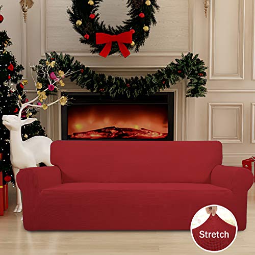 Stretch Oversized Sofa Couch Slipcover Washable Christmas Red (X-Large Sofa / Christmas Red)