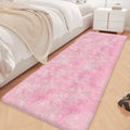 Super Soft Fluffy Living Room Area Rug 2x6 ft Tie (Tie-dyed Pink / 2' x 6' (Runner))