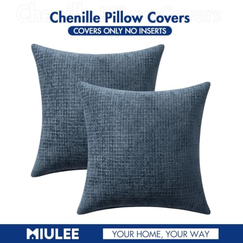 Decorative Navy Blue Euro Sham Pillow Covers 24x24 Inch 2 Pack (24" x 24" (Pack of 2) / Navy Blue)