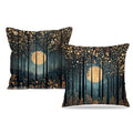 Vintage William Morris Inspired Gold Moon Pillow Covers 18x18 Set of 2 (Forest-black and Gold -24 / 18" x 18" (Pack of 1))