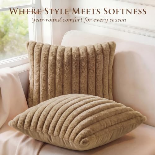 Set of 2 Decorative Throw Pillow Covers 20x12 (Khaki / 20" x 12" (Pack of 2))