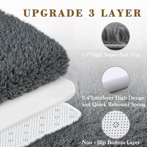 5x8 Dark Grey Shag Area Rug for Living Room (Dark Grey / 5' x 8' (Rectangular))
