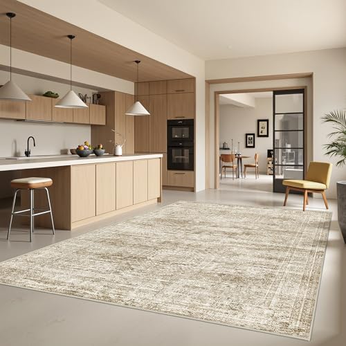 5x7 Area Rugs for Living Room (Brown/Ivory / 5' x 7' (Rectangular))