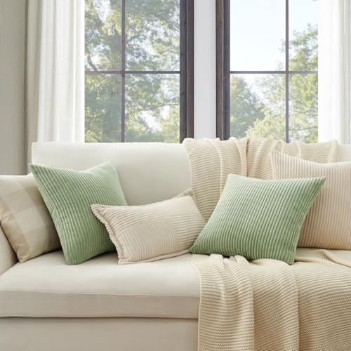 20x20 inch Decorative Sage Green Throw Pillow Covers (Sagegreen / 20" x 20" (Pack of 4))