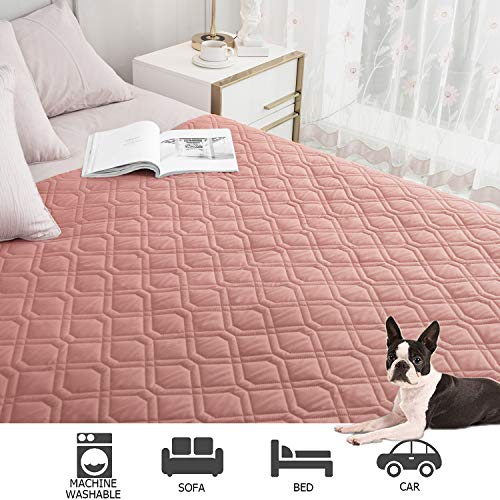 Waterproof Dog Bed Cover Pet Blanket for Furniture Bed Couch Sofa Reversible (52x82 Inch (Pack of 1) / Pink+burgundy)