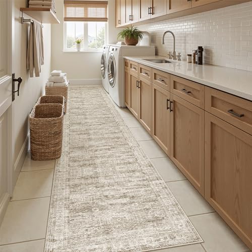 Runner Rug 2x12 Washable Non (Brown / 2' x 12' (Runner))
