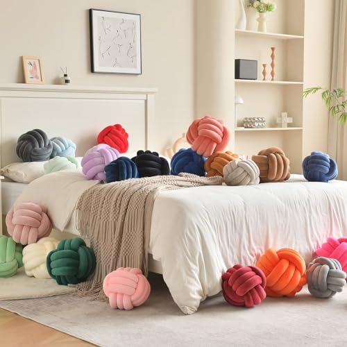 Knot Pillow Ball Caramel 8 Inch Small Decorative Throw Pillow (Small - 8 inches / Caramel)