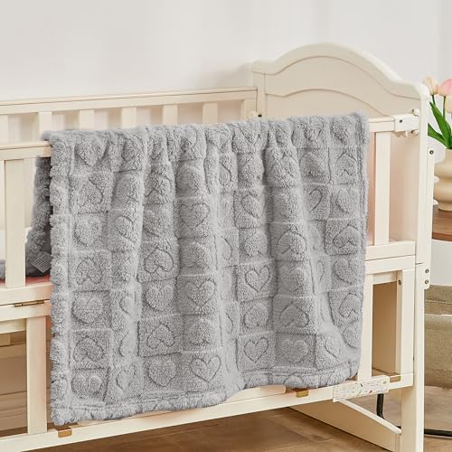 Heart Baby Blanket (01 Silver Grey / 30"x40")