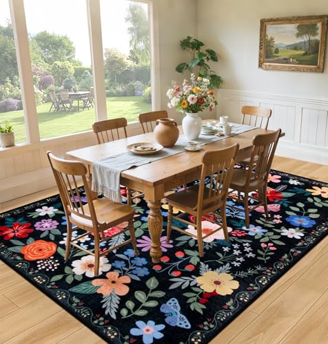 Area Rug Living Room (Black / 4' x 6' (Rectangular))