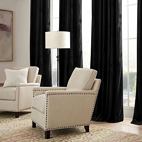 Velvet Curtains 102 inches Long (Black / 52"W x 102"L (Pack of 2))