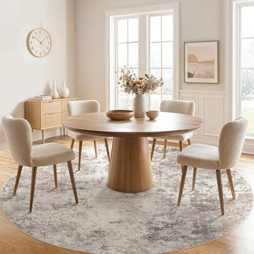 10ft Round Area Rug Living Room Rugs (Brown Grey / 10' (Round))