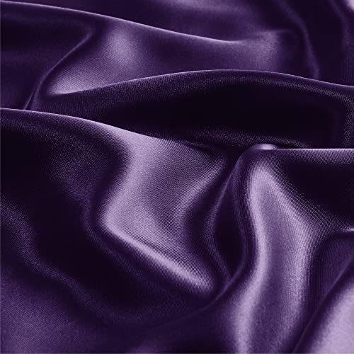 Zipper Satin Pillowcases (Plum Purple / King (20" x 36")-Zipper)
