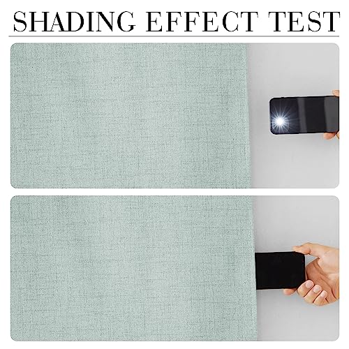 100% Blackout Linen Textured Curtains 90 inches Long (Aqua / 52"W x 90"L (Pack of 2))